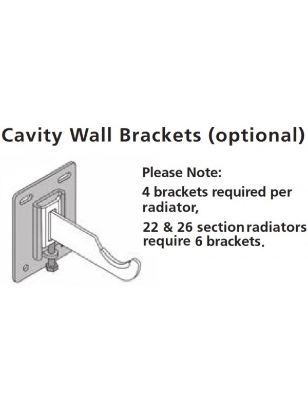 Cornel Stud Wall Bracket Kit for 2Column Radiators Requiring 6 Brackets